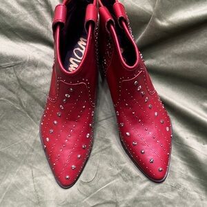 Sam Edelman Red Studded Ankle Boots